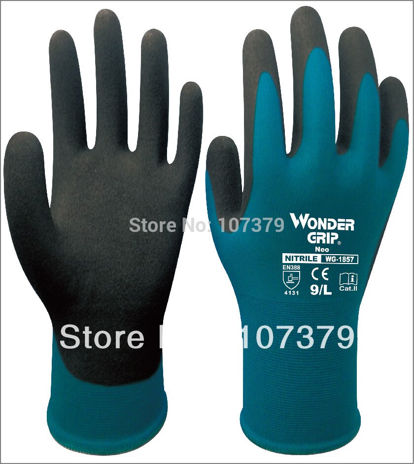 1   尩 18  Ϸ Ʈ  尩 ź ʹ  尩 ۾ 尩/1 pair Gardening Glove 18 Gauge Nylon Nitrile Safety Glove Elastic Ultra-thin Garden Gloves Work